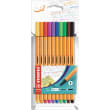 STABILO Etui de 10 stylos-feutres Point 88. Pointe fine (0,4 mm). Coloris assortis photo du produit