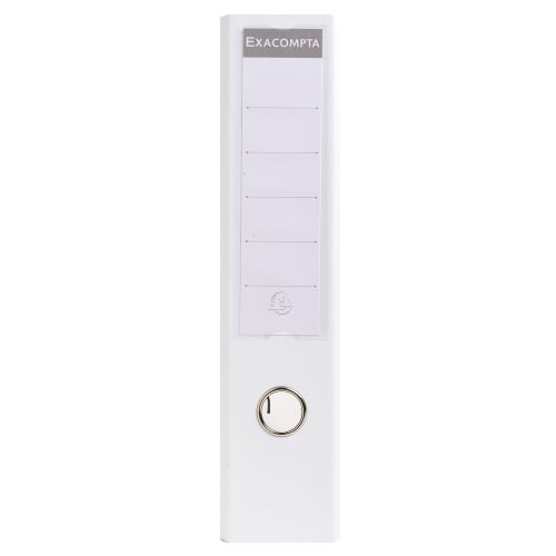 EXACOMPTA Classeur à levier personnalisable 1 face KREACOVER en pvc opaque dos 70mm avec étiquette, Blanc photo du produit Secondaire 1 L