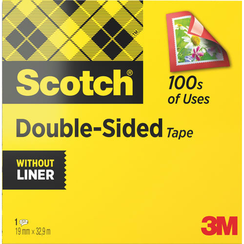 SCOTCH Boîte individuelle de ruban adhésif double-face. Ruban de 19mm x 33mm photo du produit Principale L