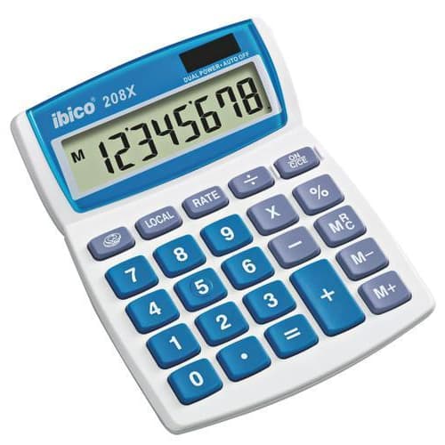 IBICO Blister calculatrice de bureau 208X Écran LCD à 8 chiffres, écran à inclinaison réglable IB410147 photo du produit Principale L