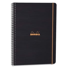 RHODIA Cahier PROBOOK spirale couverture Noire PP 22,5x29,7cm 160 pages 5x5 perforées 4 trous photo du produit