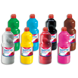 GIOTTO Lot de 8 x 1 litre de gouache liquide couleurs assorties photo du produit