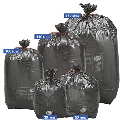 Biodégradable Poubelle Sacs Grande Taille pour Maison 100 Pack De 4 Noir  Couleur