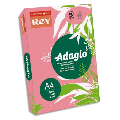 INAPA Ramette 500 feuilles papier couleur pastel ADAGIO Rose pastel A4 80g photo du produit Principale L