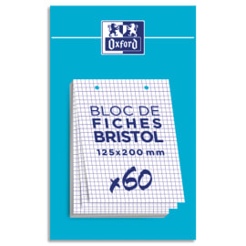 OXFORD Bloc de 60 feuilles BRISTOL OXFORD perforées 12,5 x 20 cm 210g 5x5 Blanc photo du produit