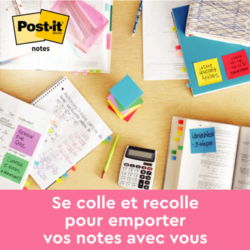 POST-IT® Notes Post-it Poptimistic. 76 x 76 mm. 6 blocs de 100 feuilles. Ass : rose, vert, bleu, orange. photo du produit Secondaire 3 L