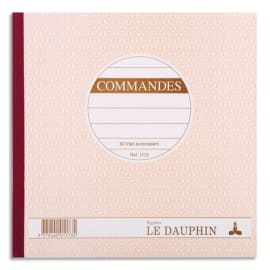 LE DAUPHIN Carnet commande 21x21cm autocopiant texté 50 feuillets numérotés tripli photo du produit