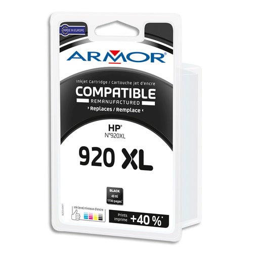 ARMOR Cartouche compatible Jet d'encre Noir HP 920XL B20449R1 photo du produit Principale L