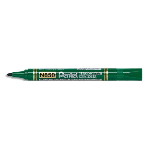 PENTEL Marqueur permanent N850 Pointe ogive, encre indélébile à base alcool. Vert photo du produit Principale L