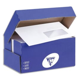 CLAIREFONTAINE Boîte de 250 enveloppes auto-adhésives 90g DL 110x220mm fenêtre 35x100 PAP DE photo du produit