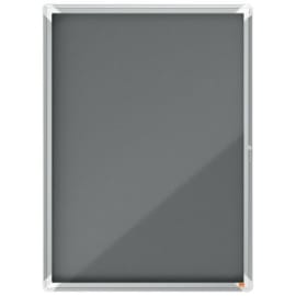 NOBO Vitrine d'affichage porte battante Premium Plus - feutre gris - 9 x A4 - 1915330 photo du produit