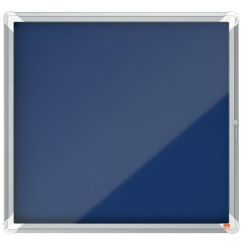 NOBO Vitrine d'affichage porte battante Premium Plus - feutre bleu - 6 x A4 - 1902555 photo du produit