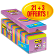 POST-IT Pack de 24 blocs Super Sticky dont 3 offerts 76 x 76 mm. Couleurs assorties. photo du produit