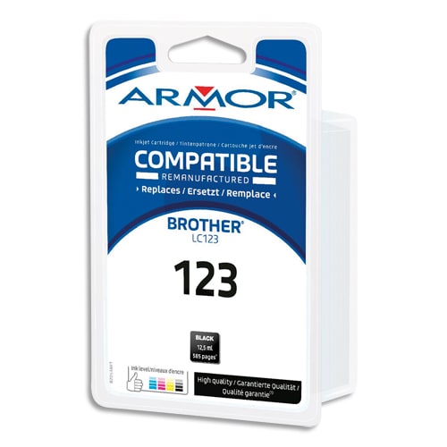 ARMOR Cartouche Jet d'encre remanufacturée Noir compatible BROTHER LC123 B20534R1 photo du produit Principale L