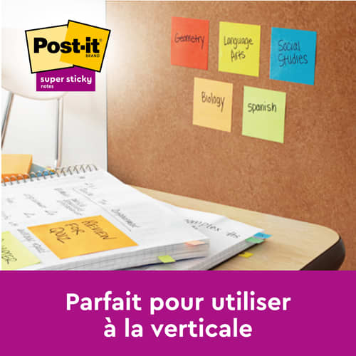 Post-it Super Sticky Notes, Couleurs Assorties, Pack de 24, 90 Feuilles par  Bloc, 76 mm