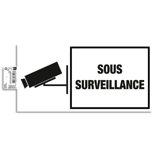 EXACOMPTA Panneau PVC adhésif antidérapant Sous surveillance 30x15 cm 67107E photo du produit Principale L