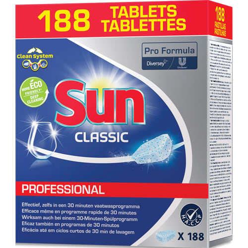 SUN Boîte de 188 Tablettes pour lave-vaisselle professionnelle