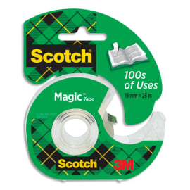 SCOTCH Ruban adhésif Magic invisible 19mm x 25m, sur dévidoir plastique 810 photo du produit