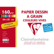 CLAIREFONTAINE Pochette de 12 feuilles + 3 gratuites dessin couleurs vives 160g 24x32cm photo du produit