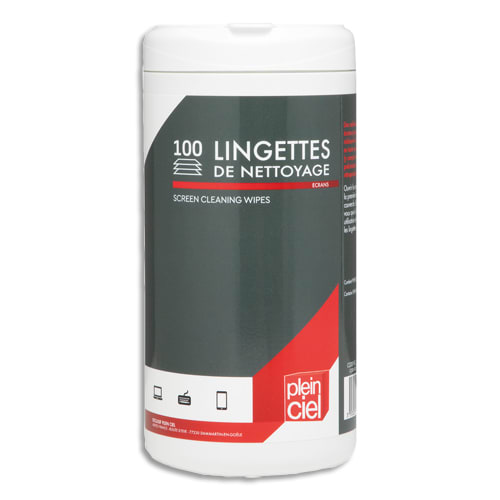 PLEIN CIEL Boîte de 100 lingettes biodégradables et pré-imprégnées pour écrans et filtres SCR100TPCL photo du produit Principale L