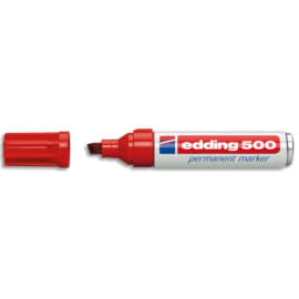 EDDING Marqueur Edding 500 permanent, corps aluminium, pointe biseautée - coloris Rouge photo du produit