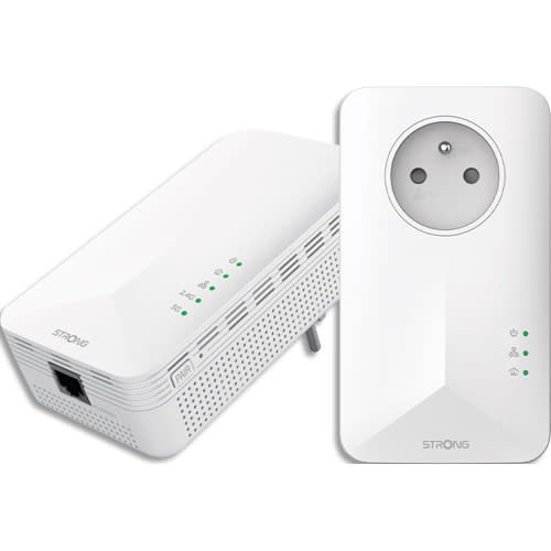 STRONG Pack de 2 Prises CPL 1000 Mbps, Prise filtrée et Port Ethernet, Compatible boxs Internet photo du produit Principale L