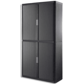 PAPERFLOW EasyOffice armoire démontable corps en PS teinté et rideau Anthracite - Dim L110xH204xP41,5 cm photo du produit