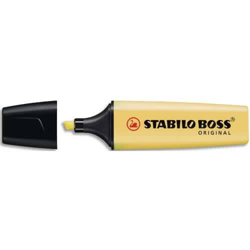 Surligneur pastel STABILO BOSS ORIGINAL Pastel - Lot de 10 Surligneurs  pastels, Crème de jaune