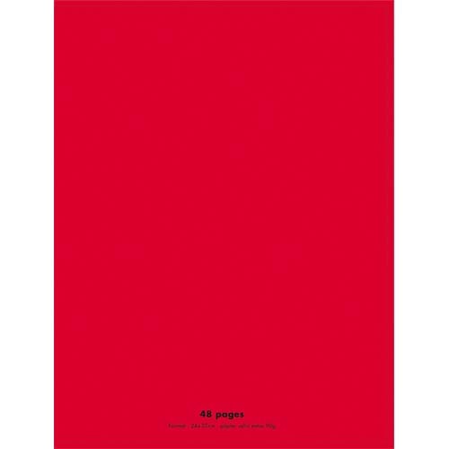 CONQUERANT C9 Cahier piqûre 24x32cm 48 pages 90g grands carreaux Seyès. Couverture polypropylène Rouge photo du produit Principale L