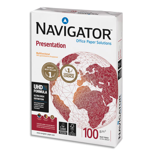 NAVIGATOR Ramette 500 feuilles papier extra Blanc Navigator Presentation A4 100G CIE 169 photo du produit Principale L