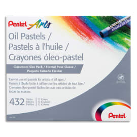 PENTEL Boîte de 432 pastels à l'huile diamètre 8 mm, couleurs assorties photo du produit