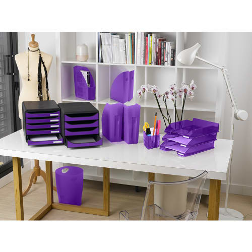 EXACOMPTA Porte-revues Iderama. Coloris Violet transparent. Dim. L29,2 x H32 x P11 cm photo du produit Secondaire 3 L