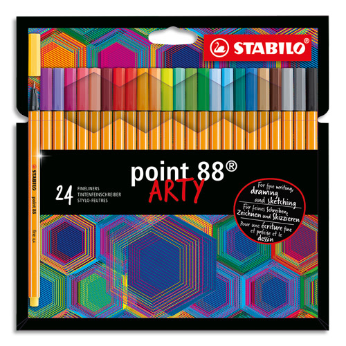 STABILO point 88 - Pack de 10 feutres fins - 0,4 mm - couleurs assorties  Pas Cher