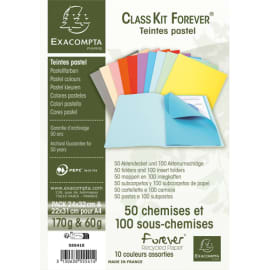 Paquet de 100 Chemises cartonnées 240g 4 Couleur CHRONO