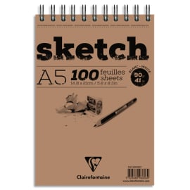 CLAIREFONTAINE Bloc Sketch croquis RI A5 100F 90g blanc photo du produit