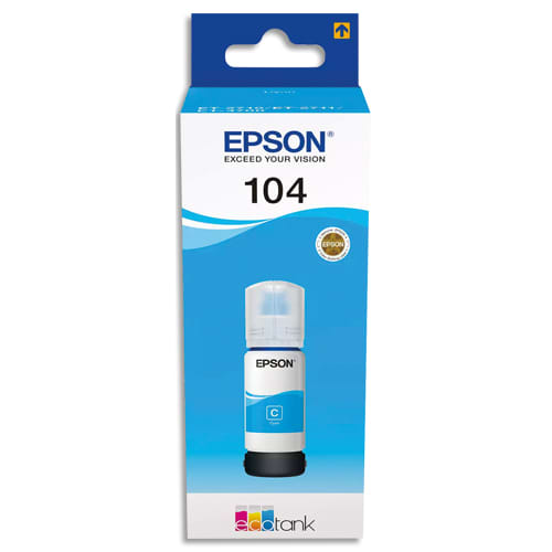 EPSON Bouteille Jet d'Encre 104 EcoTank Cyan (T00P2) - C13T00P240