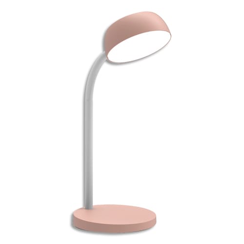 UNILUX Lampe de bureau LED TAMY. Bras flexible pivotant à 360°. 6  kWh/1000h, 3 000K, 20 000h. Rose