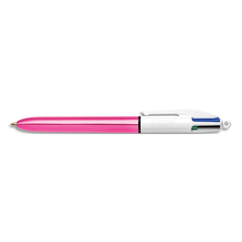 BIC Stylo 4 couleurs Shine rose Pointe Moyenne