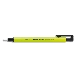 TOMBOW Stylo gomme MONO ZERO ronde 2,3mm diamètre, rétractable et rechargeable. Coloris Jaune Fluo photo du produit