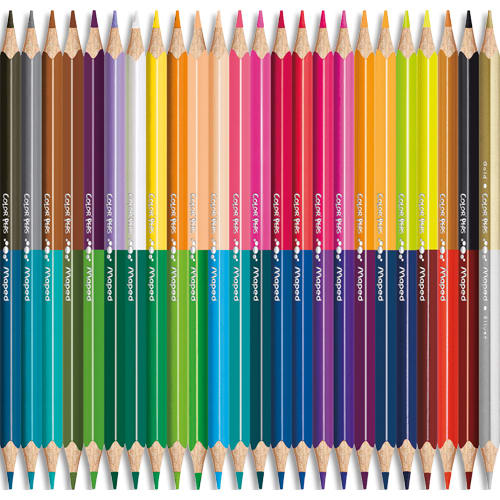 MAPED Pochette cartons de 24 crayons de couleur DUO COLOR'PEPS