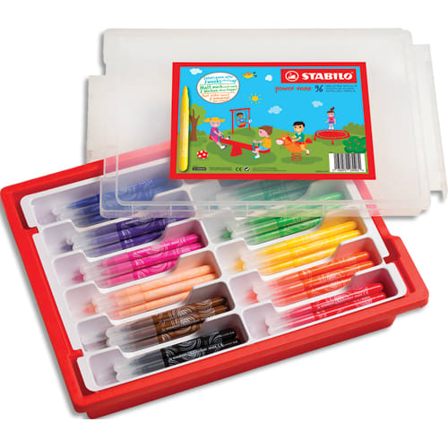 STABILO Schoolpack de 96 feutres de coloriage pointe large Power Max - Coloris assortis photo du produit Principale L