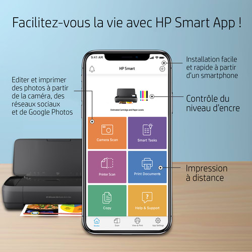 HP OfficeJet 250 Imprimante portable jet d'encre couleur