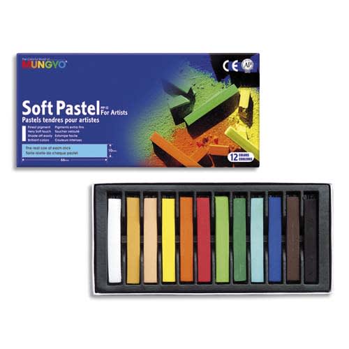 MUNGYO Boîte de 12 pastels tendres assorties photo du produit Principale L