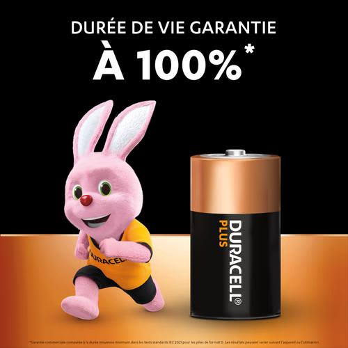 DURACELL Piles alcalines D Plus 100%, 1,5V LR20 MN1300, lot de 2