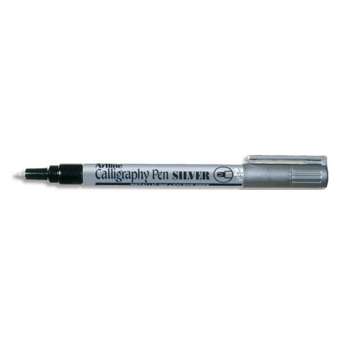 ARTLINE Stylo calligraphie pointe fibre biseautée 2,5mm. Coloris Argent photo du produit Principale L