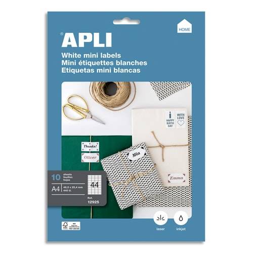 APLI Pochette de 440 étiquettes multi-usage blanches 48,5 x 25,4mm photo du produit Principale L