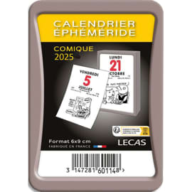 LECAS Bloc éphéméride comique, Janvier à Décembre 2025, 1 jour par page, à effeuiller, 6x9cm photo du produit