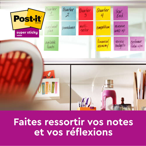 POST-IT Lot de 6 blocs Super Sticky 90 feuilles Vert olive 76 x 76 mm photo du produit Secondaire 1 L