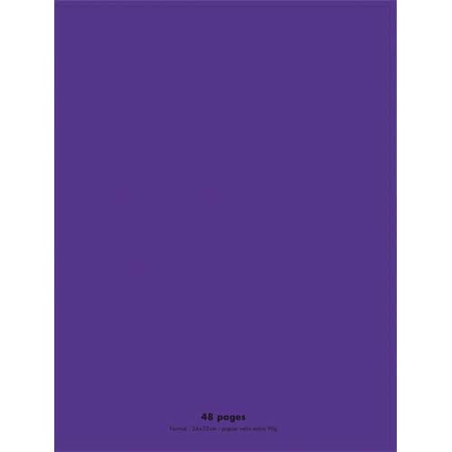 CONQUERANT C9 Cahier piqûre 24x32cm 48 pages 90g grands carreaux Seyès. Couverture polypropylène Violet photo du produit Principale L