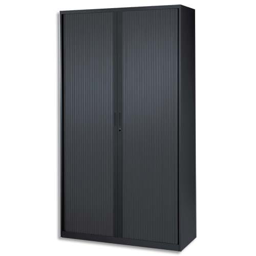 MT INTERNATIONAL Armoire haute monobloc Corps et Rideau Noir - Dimensions : L100 x H198 x P43 cm photo du produit Principale L